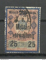 Österreich Austria K. U. K. Militärverwaltung 1912 Stempelmarke Mit Überruck 5 Heller O - Fiscali