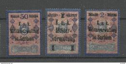 Österreich AUSTRIA K. U K. 1912/1916 Militärverwaltung In Serbien Revenue Tax Steuermarken MNH - Fiscales