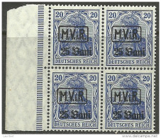 Deutsche Militärverwaltung In Rumänien 1917 Michel 2 In 4-Block MNH - Bezetting 1914-18