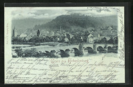 Mondschein-AK Hohenlimburg, Panorama Mit Brücke  - Other & Unclassified