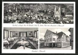 AK Amorbach /Odenwald, Gasthof Z. Engel, Totalansicht Mit Kirche  - Amorbach