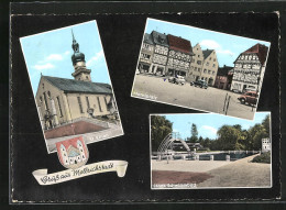 AK Mellrichstadt, St. Kilian, Marktplatz, Städt. Schwimmbad  - Mellrichstadt