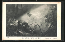 AK Jesus Erscheint Sterbendem Soldaten  - Weltkrieg 1914-18