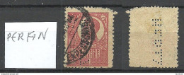 ROMANIA Rumänien 1920 Michel 253 King Karl I König O Perfin Firmenlochung - Used Stamps