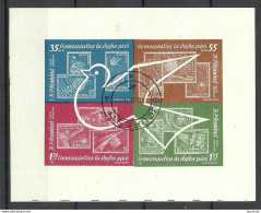 Romania 1962 Michel 2086 - 2089 S/S Block Michel 53 O Kosmonautik Space Weltraumforschung Stamps On Stamp - Postzegels Op Postzegels