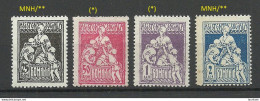 ROMANIA ROMANA 1921 Asistenta Sociala Charity Charite Wohlfahrt Krankenpflege Tax Steuermarken, 4 Stamps, Unused MNH/(*) - Nuevos