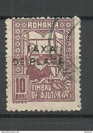 ROMANIA 1918 Moldau-Ausgabe Taxa De Plata O Zwangzuschlagsportomarke Michel 6 O - Occupations