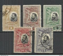 ROMANIA Rumänien 1906 Michel 177 - 181 O King Karl I König - Gebraucht