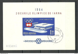 ROMANIA Rumänien 1964 Michel Block 55 O Olympische Spiele Olympic Games Innsbruck Österreich - Inverno1964: Innsbruck