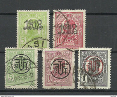 ROMANIA Rumänien 1918 Michel 238 - 239 & 248 - 250 O - Gebraucht