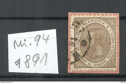 ROMANIA Rumänien 1891 Michel 94 O On Cover Out Cut - Used Stamps