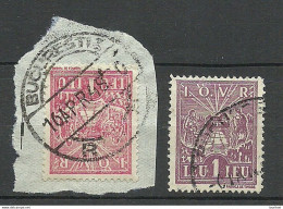 ROMANIA Rumänien 1948 Post-Steuermarken Tax Taxe Michel 38 - 39 O - Revenue Stamps