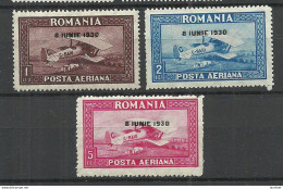 ROMANIA Rumänien 1930 Michel 372 - 374 * Air Planes Flugzeuge - Nuovi