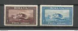 ROMANIA Rumänien 1928 Michel 336 - 337 Y  Air Planes Flugzeuge - Airplanes