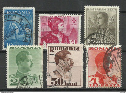 ROMANIA Rumänien 1932-1934, 6 Stamps, O - Gebraucht