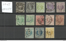 ROMANIA Rumänien 1885/89 Michel 57 - 69 O - Used Stamps