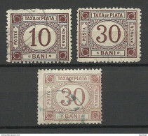 ROMANIA Rumänien 1881 & 1885 Portomarken Postage Due Michel 3 - 4 & 8 O - Port Dû (Taxe)