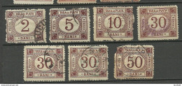 ROMANIA Rumänien 1885 Portomarken Postage Due Michel 1 - 5 O Different Perforations - Postage Due