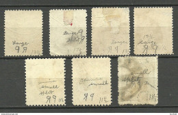 ROMANIA Rumänien 1898 Lot Of Michel 105 Various WM Types And Perforations O - Impuestos