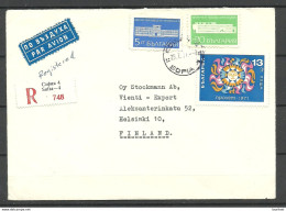 BULGARIA  1971 Commercial Registered Air Mail Cover To Finland Stockmann Finnish Embassy Botschaft Sofia Air Mail Label - Corréo Aéreo
