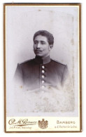 Fotografie Ch. M. Bauer, Bamberg, A. D. Kettenbrücke, Portrait Soldat In Uniform Rgt. 2 Mit Moustache  - Anonyme Personen