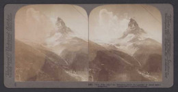 Stereo-Fotografie Underwood & Underwood, New York, Ansicht Matterhorn, Bergmassiv Panorama  - Stereoscopic