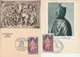 " CHARLEMAGNE " Sur 2 Cartes Maximum De 1966 N° YT 1497  Parfait état. CM à Saisir !!! - Other & Unclassified