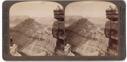 Stereo-Fotografie Underwood & Underwood, New York, Ansicht Grand View Trail / AZ, Grand Canyon Panorama  - Stereoscopic