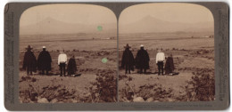 Stereo-Fotografie Underwood & Underwood, New York, Ansicht San Juan / Mexiko, Vulkan Popocatepetl Im Hintergrund  - Stereoscopic