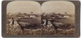 Stereo-Fotografie Underwood & Underwood, New York, Ansicht Korinth, Tempel & Akropolis  - Stereoscopic