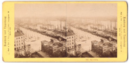 Stereo-Fotografie Sophus Williams, Berlin, Ansicht Hamburg, Blick über Den Hafen  - Stereoscopic