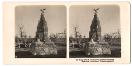 Stereo-Fotografie NPG, Berlin-Steglitz, Kriegerdenkmal Für Gefallene Deutsche Jäger Aus Ausbläsern Hergestellt 1914  - Oorlog, Militair