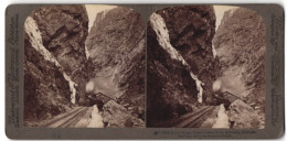 Stereo-Fotografie Underwood & Underwood, New York, Bergbahn-Zahnradbahn In Der Royal Gorge Colorado  - Photos Stéréoscopiques