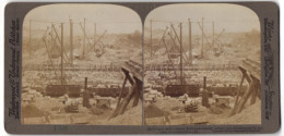 Stereo-Fotografie Underwood & Underwood, New York, Baustelle Eines Eisenbahn-Tunnnel's In Pennsylvania  - Stereoscoop