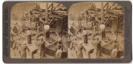 Stereo-Fotografie Underwood & Underwood, New York, Wasch-Anlage Der Burma Rubinen-Gruben Gesellschaft Mogok  - Mestieri