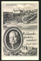 AK Sulzdorf, Paul Von Hindenburg, Reichswehr-Herbstmanöver 1930, Schloss Sternberg  - Personajes Históricos