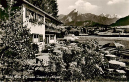 73904599 Kappel Pfronten WaldCafe Blick Auf Saeuling Und Zugspitze Wettersteinge - Pfronten