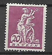 GERMANIA ANTICHI STATI BAVIERA 1920 SOGGETTI VARI  UNIF. 180  MLH  VF - Nuevos