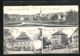 AK Oberampfrach, Gasthaus Z. Krone, Schulhaus, Totalansicht  - Sonstige & Ohne Zuordnung