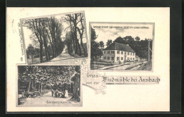 AK Ansbach, Gasthaus Zur Windmühle, Gartenrestauration  - Ansbach