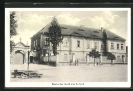 AK Seltsch, Grosses Gebäude An Der Strasse  - Repubblica Ceca