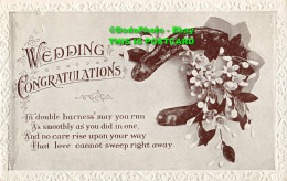 R414799 Wedding Congratulations. Horseshoe And Flowers. Series. No. 615. 1918 - Wereld