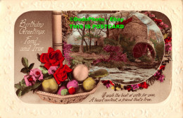 R414800 Birthday Greetings Fond And True. Flowers And House. W. B. L - Wereld