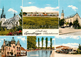 73865660 Sprendlingen Rheinhessen Kirche Panorama Rathaus Schwimmbad Festhalle S - Altri & Non Classificati