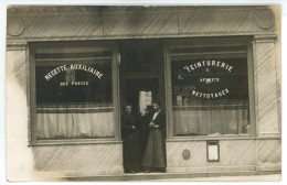 CARTE PHOTO Devanture Magasin Teinturerie Et Recette Auxiliaire Des Postes (rue Montparnassse à PARIS ? Mais à Vérifier - Paris (14)