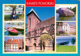 72759951 Kamien Pomorski Seebruecke Bootsliegeplatz Kirche Felsen Anlegestelle K - Poland