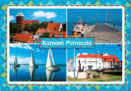 72759950 Kamien Pomorski Kirche Pier Segelboote Hotel Staromiejski  - Polonia