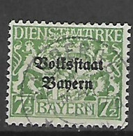 GERMANIA ANTICHI STATI BAVIERA SERVIZIO 1916 STEMMA   UNIF.32  USATO  VF - Afgestempeld