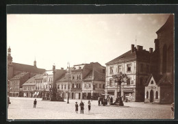 Foto-AK Komotau / Chomutov, Marktplatz Mit Zahnarzt Und Buchhandlung W. Benker  - Tchéquie