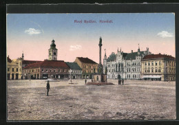 AK Nový Bydzov, Platz Mit Denkmal Und Rathaus  - Repubblica Ceca